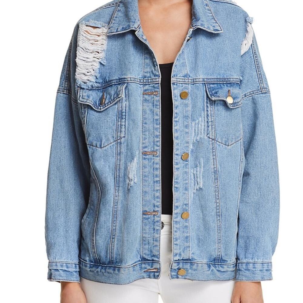 Sage the Label size L Zepplin Destroyed Denim Jacket